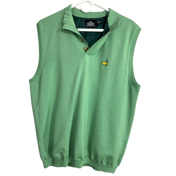 Masters Clubhouse Collection Men’s Merino Wool Vest Augusta Green SIZE XL - Picture 1 of 5